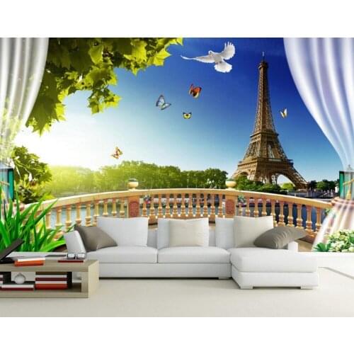 Wallpapers for living room balcony tower Landscape wallpaper murals custom 3d wallpaper murals Home Decoration