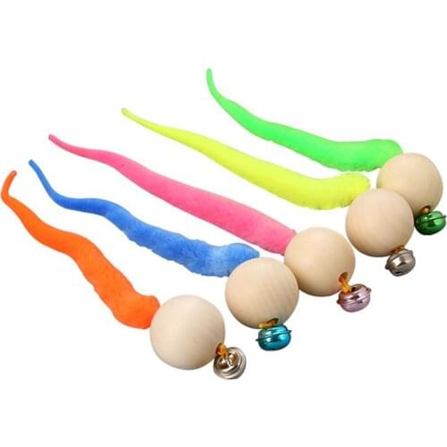Plush Cat Toy Cat Ball Toy Kitten Activity Interactive Toy Colored Cat Worms Ball With Bell Interactive Toy