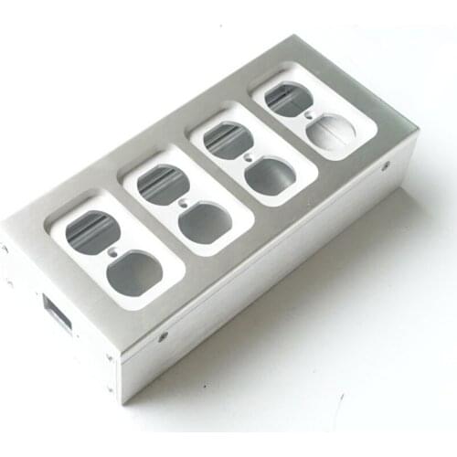 2021 Hot sale Full aluminum HIFI EU power case 4 / 6 / 8 outlet European standard power socket chassis