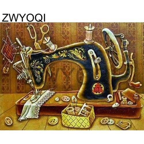 Full Square Diamond painting Sewing machine Full Round Diamond mosaic Sewing machine 5D DIY Diamond embroidery Cross stitch