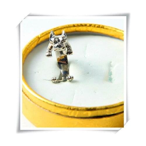 1PCS adjustable America retro punk Pit Bull Terrier Ring animal hippie pit bull Ring jewelry for pet lovers