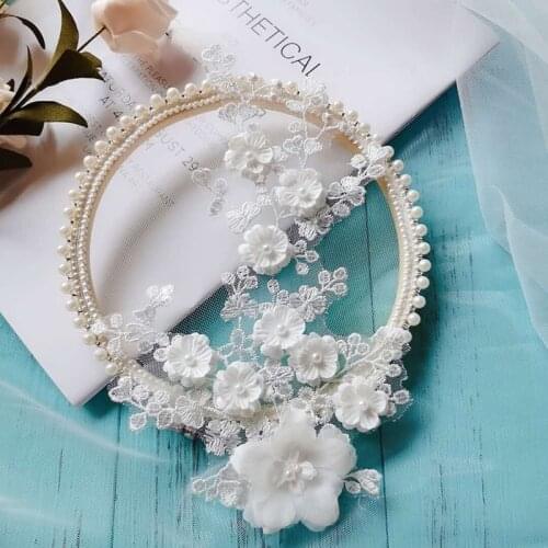 Chiffon Pearl Three-dimensional Flowers Nail Beads Handmade Diy Clothes Decoration Production Wedding Material Applique Match