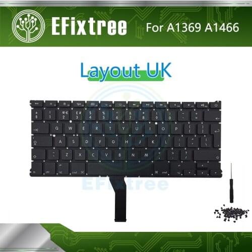 Full New A1466 A1369 Keyboard UK English Layout For Macbook Air 13.3 inch EMC 2469 2559 2632 2924 2925 3178 2011-2017 Year
