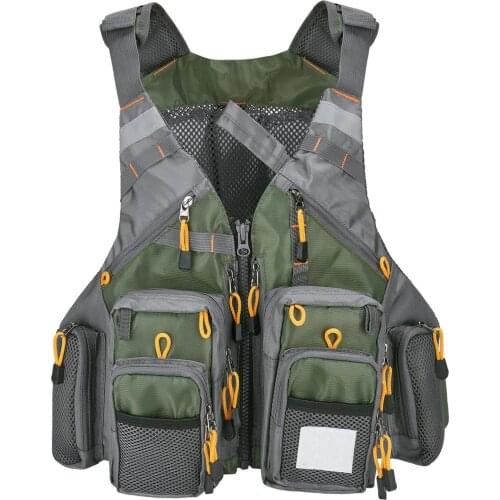 Outdoor Sport Fishing Men Women Breathable Swimming Life Jacket Safety Waistcoat With Multi-pockets Adjustable Shoulder Belt