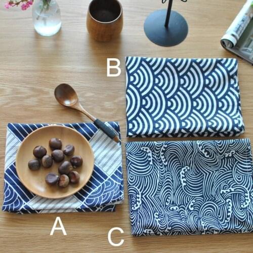 Traditional Japanese style placemats Sushi napkins Furo Shiki gourmet photo shoot cotton linen art cover cloth background cloth