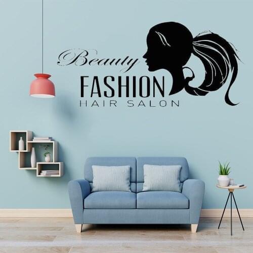 Wall Decal Beauty Fashion Hair Salon Wall Sticker Vinyl Barbershop Stylist Interior Window Art Modern Design Decor WL411