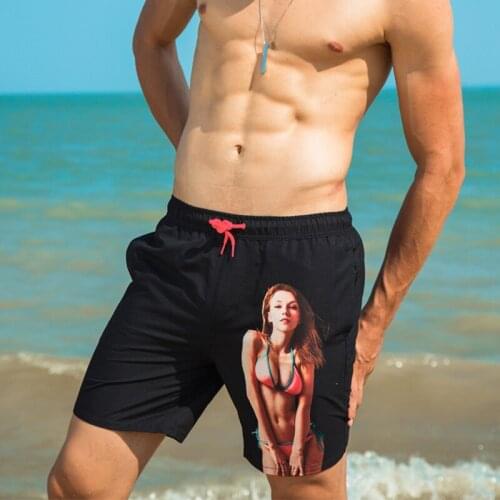 WD907 sexy bikini girl printed swimwear men swim trunk shorts summer board surf swim shorts men swimsuits spa bathing suits