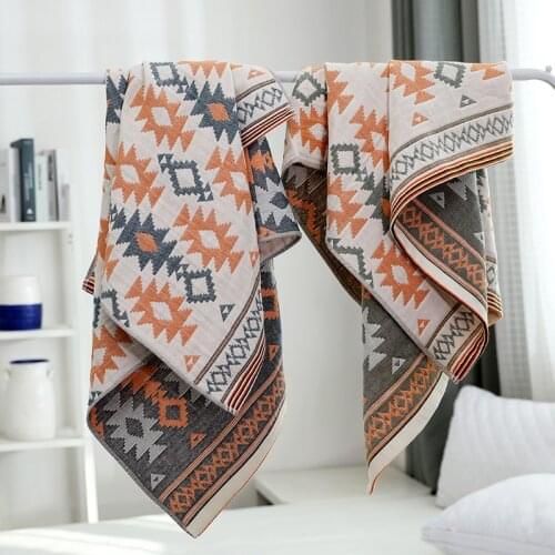 Japanese cotton large size four-layer gauze bath towel Household absorbent towels bathroom Square beach towel for woman T21