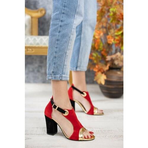 Womens Suede Sandals Heel Summer Shoes Opened Toe Shoes Models New Season