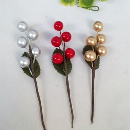 10pcs 9cm Berry Artificial Flower DIY Christmas Garland Wreath Accessories Fake Plant Wedding Flowers Home Party Decoratio