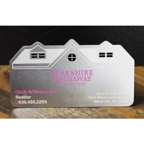 100pcs/lot)stainless steel metal name cards