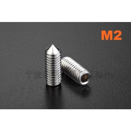 1000pcs/lot M2*3/4/5/6 DIN914 Stainless steel hex socket set screw with cone point