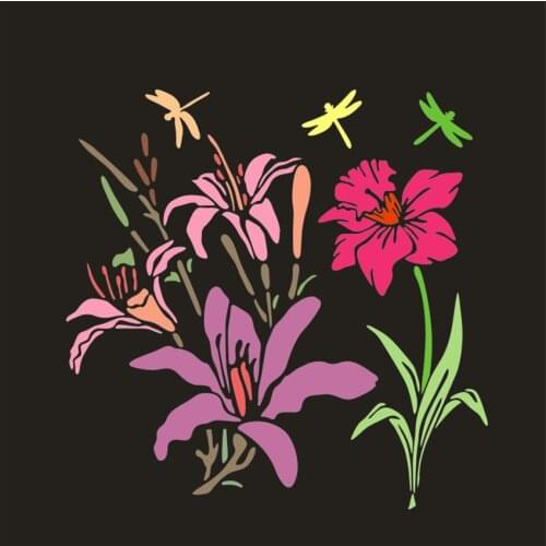 13*14 Morning glory Cover templat scrapbook stencils spray plastic mold shield DIY cake hollow Embellishment printing lace ruler