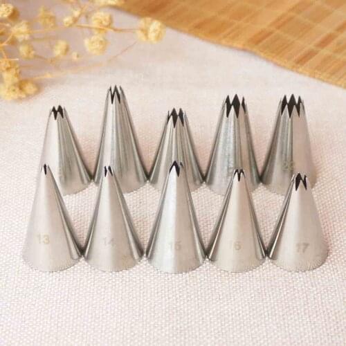 #13~#22 Open Star Icing Nozzle Stainless Steel Small Size Piping Cake Decorating Tips Royal Pastry Tip Tools Bakeware