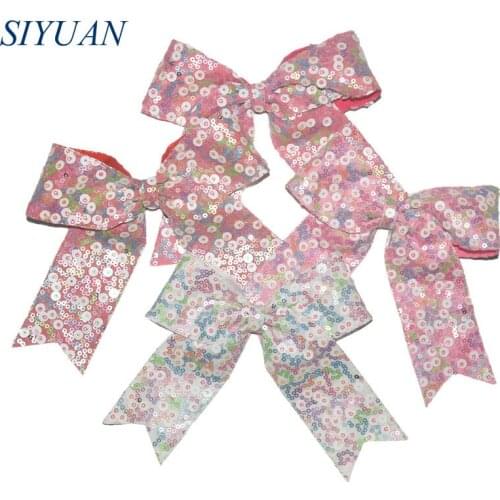 16pcs/lot 6 inch Sequin Bows Hair Clip 2 Different Designs High Quality Headwear Accessories HDJ129