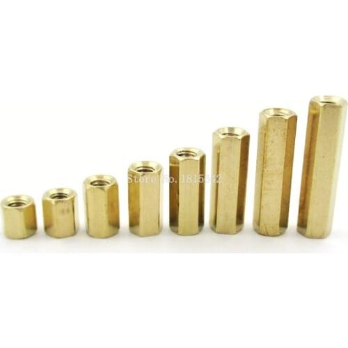 20PCS/LOT M3 Hex Screw M3 Female Hexagonal Brass PCB Standoffs Spacers Screw M3*5/6/8/10/12/15//18/20mm