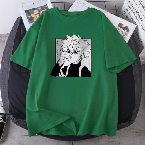 2021 Retro HUNTERXHUNTER Tshirts Elegant Women O-Neck Print T Shirts Hip Hop Outdoor Casual Tops Tees Washable Ladies Camiaeta