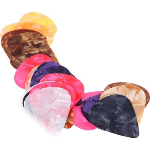 25pcs/Set Random Colors Guitar Picks Plectrum Celluloid Electric Smooth Guitar Pick Bass Acoustic Guitar Accessories