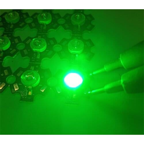 100 pcs High Power 3w LED Diodes Green 520nm~530nm LED Lamp Chip Light Lamp With 20mm / PCB Board