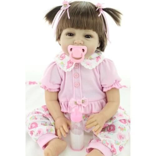 55cm Lovely Pink Baby Reborn Doll Toys Play House Toys for Kid , Girl Brinquedos Silicone Reborn Babies Early Education Dolls