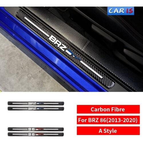 Accessories Door Sill Scuff Plate Guards Carbon Fiber Door Sills Protector Stickers For Subaru BRZ Toyota 86 Car Styling
