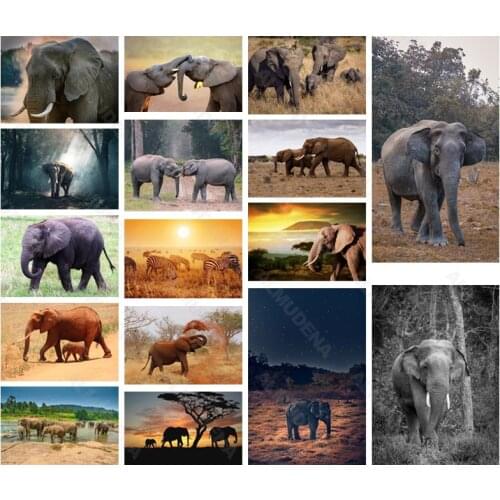 Diy Diamond Painting Animal Elephant Nordic Style Full Diamond Handmade Dot Inlaid Diamond Bedroom Living Room Sticker