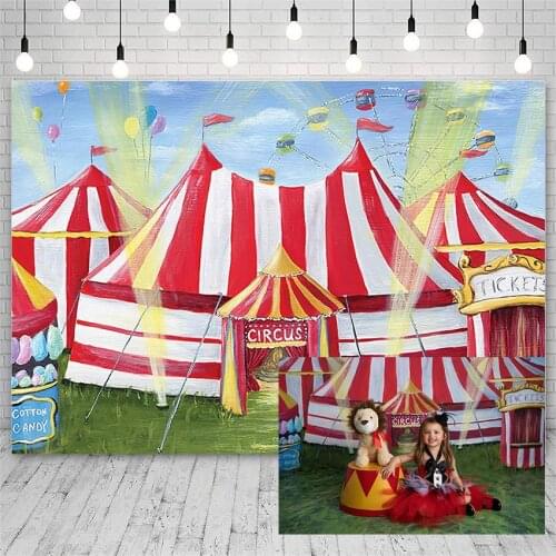 Avezano Photo Backdrop Baby Shower Circus Tour Balloon Light Decoration Wallpaper Banners Background Photophone For Photo Studio