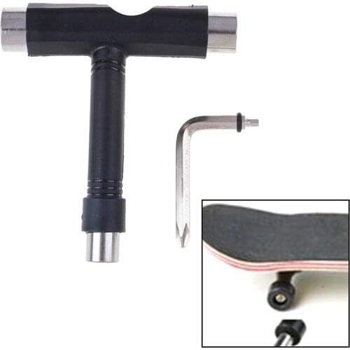 Black T Shape Wrench Roller Skate Skateboard Longboard Board Tool Allen Key Multifunction