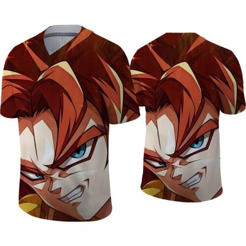 Men anime themed t shirt 3D printed goku t-shirt Cartoon graphic T-shirt Harajuku V-neck shirt T-shirts men clothes tops XXS-6XL