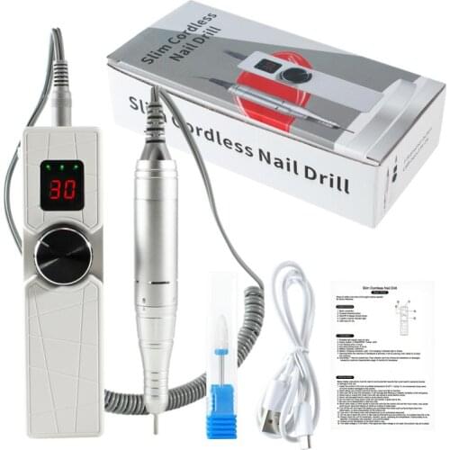 Electric Nail Drill Machine USB Charging Nail Polisher 30000 rpm Nail Polisher Device Pedicure Nail Files Tool Manicure Nail Art