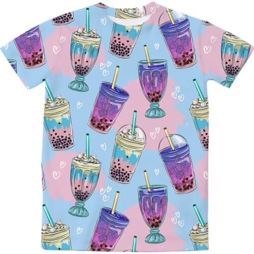 REAL American US SIZE Bubble Tea & Drinks Cool Print Sublimation Printing Plus Size 3XL 4XL 5XL 6XL Top T-Shirt
