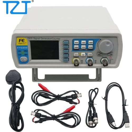 FY6800-30M/60M DDS Signal Generator Dual Channel 0.01-100MHz Function Arbitrary Waveform Pulse with 2.4 Inch TFT Color LCD