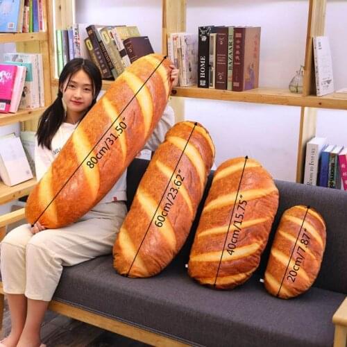 Simulation 3D Butter Bread Pillow Soft Stuffed Backrest Toys Funny Food Nap Plush Cushion Kids Birthday Gifts Home Decor