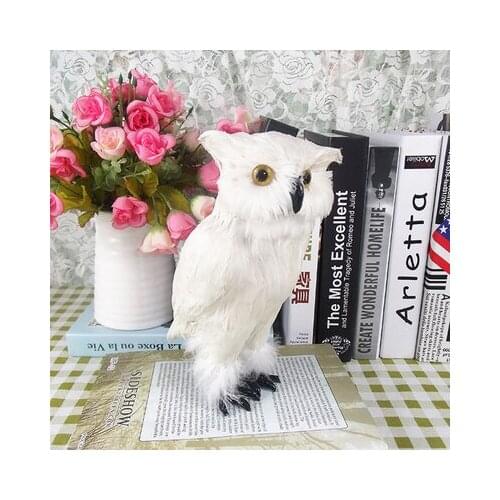 Simulation cute white owl 23x14x11cm model polyethylene&furs bird model home decoration props ,model gift d669