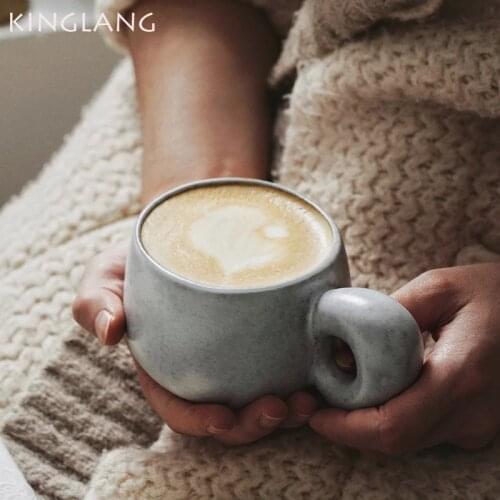Kinglang NEW Nordic Designed Coffee Cup Restaurant Breakfast Mug High Quality Creative Ceramic Milk Teacup Water Mug