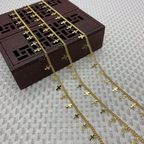 4x8mm Handmade Copper Chain Cross-shaped Bohemian Handicraft Decoration DIY Making Necklace Bracelet Jewelry Accessories 1meter