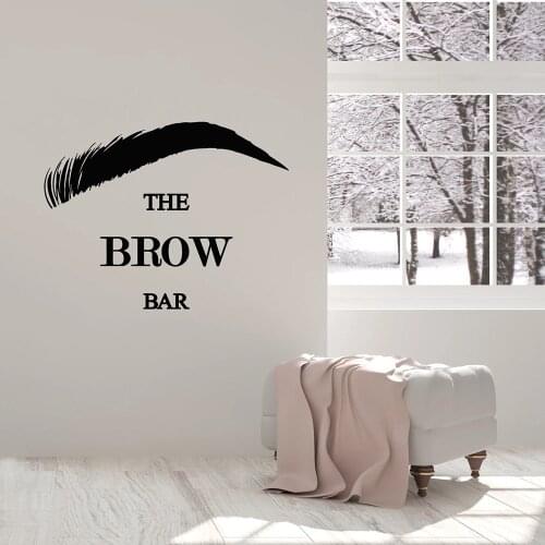 Lettering The Brow Bar Wall Stickers For Hairstyle Store Hair Stylist Vinyl Wall Decal Beauty Salon Self-adhesive Art Mural W587