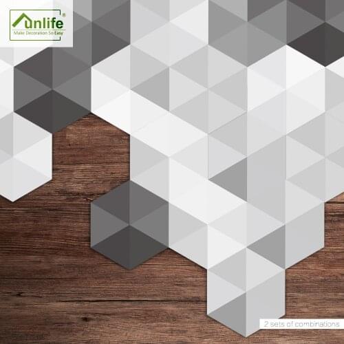 Funlife Floor Stickers Black and White Gray DIY Anti-Slip Self-adhesive Waterproof Wall Art for Hotel Bathroom Bedroom DB059