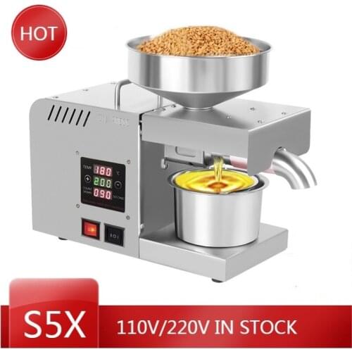 New X5S 220V / 110V Intelligent Oil Press Automatic Household and Commercial Stainless Steel Hot and Cold Oil Extraction Machine
