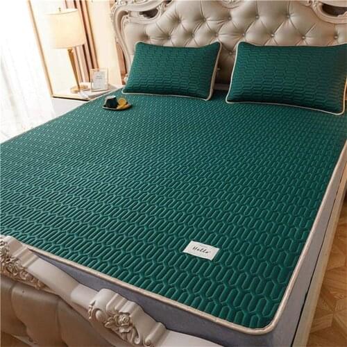 Summer Cooling Bed Mat Cool Fiber Sleeping Mat Foldable Soft Bedding Sets Cool Sleep Pillowcases Full Size Bed Protector