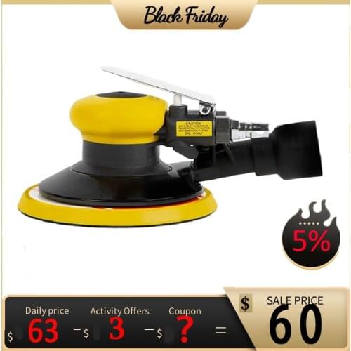 6inch(150mm) Air Random Orbital Sander Dual Action Polisher Pneumatic Palm Buffer Center-Vacuum Pneumatic Sanding Tool