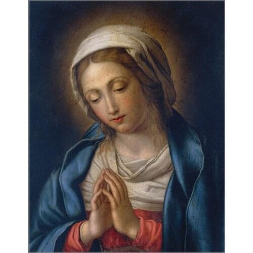 Counted Cross Stitch Kits Needlework Embroidery - Crafts 14 ct Aida DMC Color DIY Arts Home Decor - The Virgin at Prayer