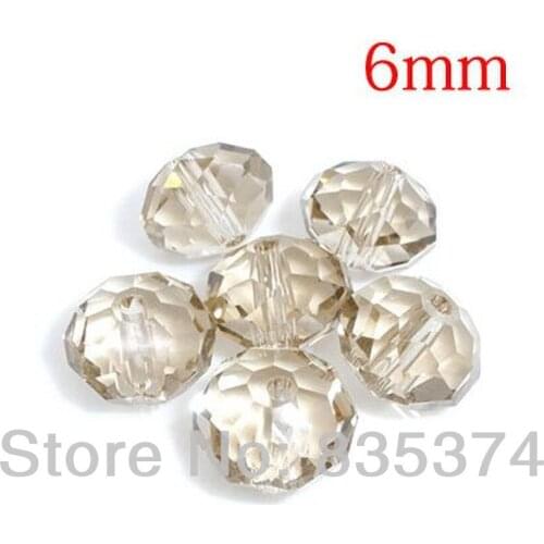6mm Champagne color Cut & Faceted Glass Beads.Spacer Beads