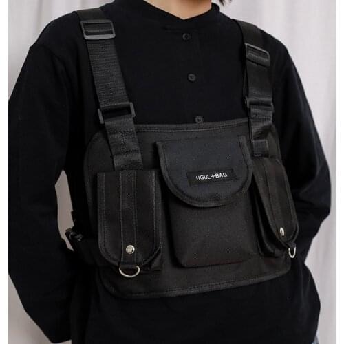 Tactical Chest Pack Bag for Men Women Black Vest Kanye Waist Packs Tactical Chest Rig Streetwear Bags Fashion Men Shoulder Bag