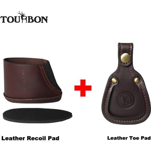 Tourbon Tactical Hunting Genuine Leather Shotgun Recoil Pad Rifle Shooting Toe Pad Barrel Protector Gun Accessories