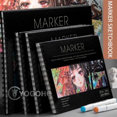8K/16K/A4 50 Sheets Thicken Paper Sketch Book Student Art Painting Drawing Watercolor Book Graffiti Sketchbook School Stationery