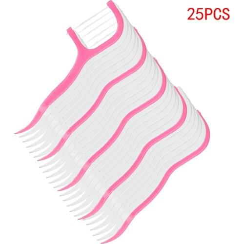 HILIFE Dental Floss Plastic Tooth Picks Disposable Toothpick 25pcs/pack Teeth Cleaning Interdental Brush Oral Care Toothpicks