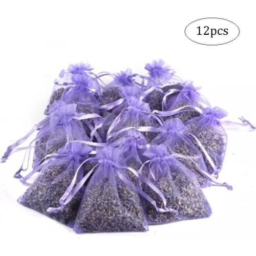 12pcs Lavender Scented Sachets Bag For Closets Drawers Durable Multi-purpose Filled With Naturally Dried Lavender Flower Buds