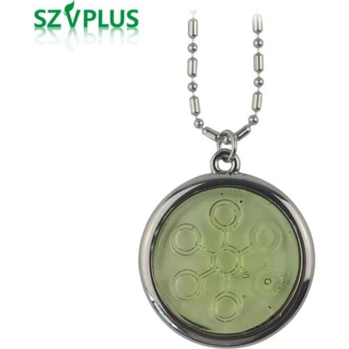 2PCS/LOT 5000-6000CC Bio Disc Pendant with Negative Ions light green Stainless Steel Chain Necklace Charms Quantum Scalar Energy