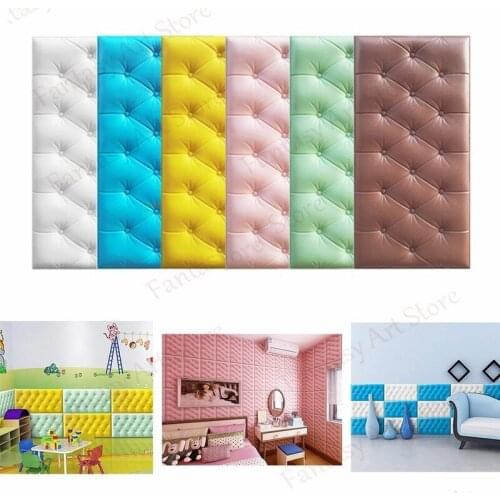 3d Wall Sticker Wallpaper Anti-collision Self-adhesive Thickening Tatami Wall Mat Baby Childrens Bedroom Foam Mat Home Decor